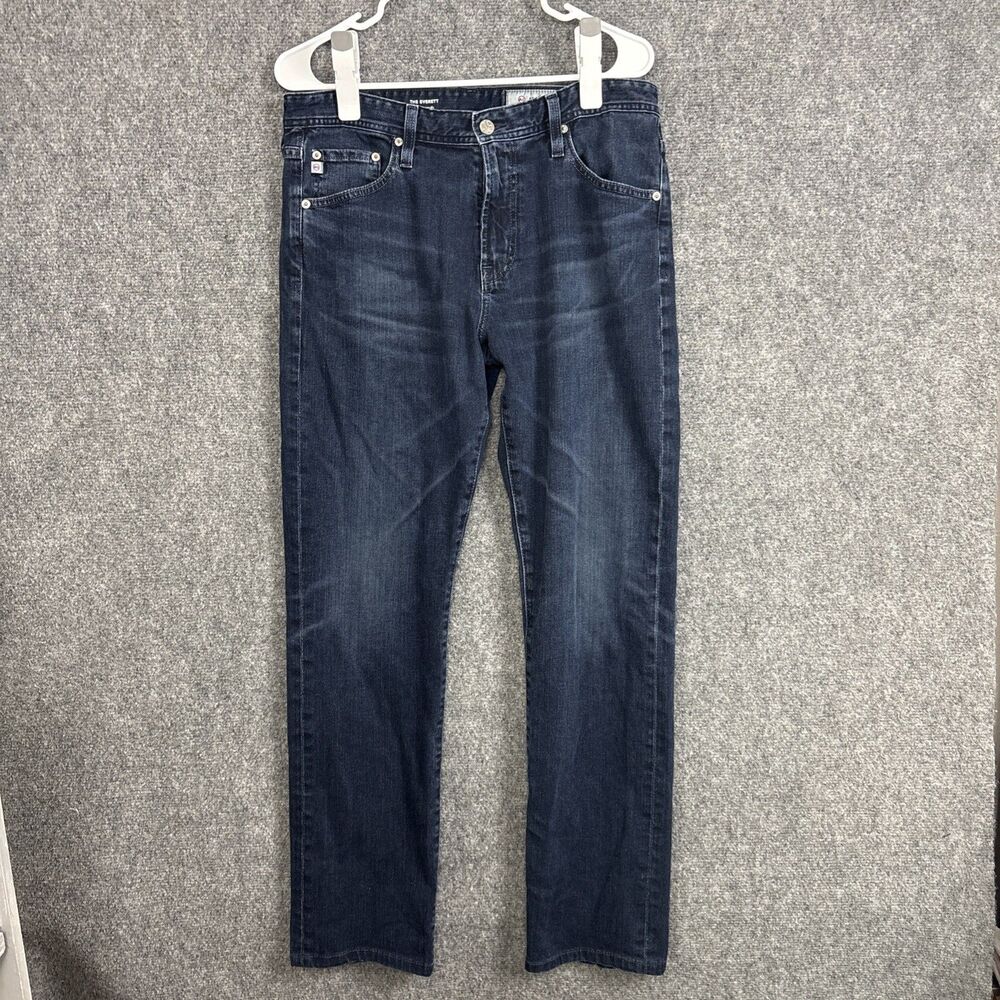AG Adriano Goldschmied Everett Straight Jeans Mens Size 32 Blue dark Wash